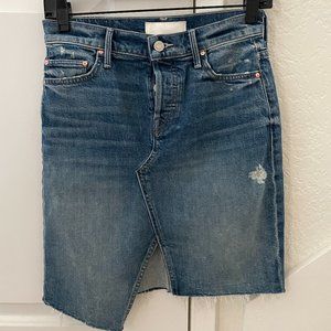 Mother Denim The Tomcat Slide Mini Fray Sk…
